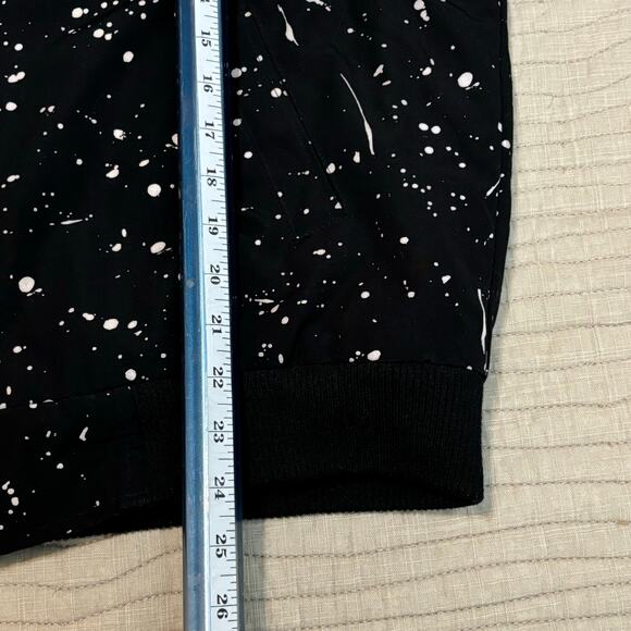 Jiaqisi Faux Fur Black White Paint Spatter Women’s Winter Coat - Picture 9 of 11